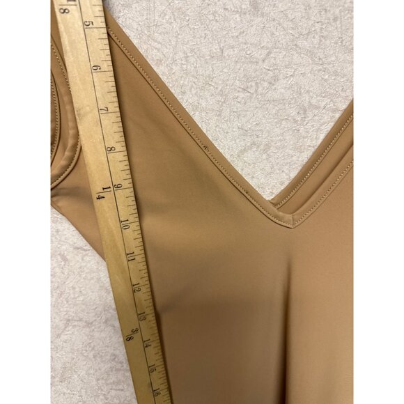 Nadine Merabi Slip Dress Shapewear Curved Nude V-Neck Women's Small Spot Read - Picture 9 of 12